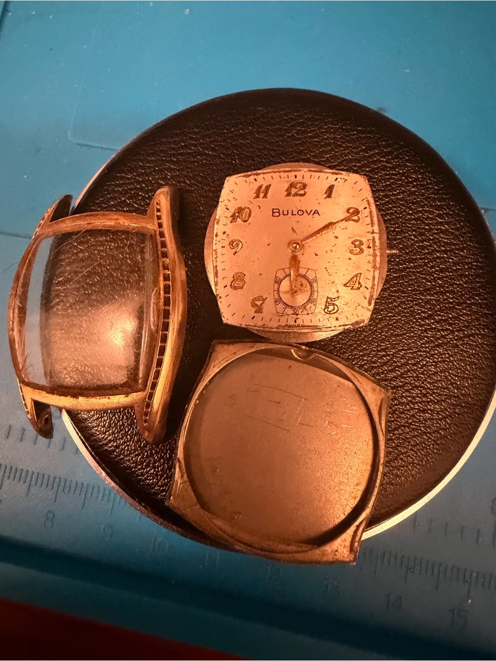 Bulova Gold-Tone Watch Dial and Case Parts